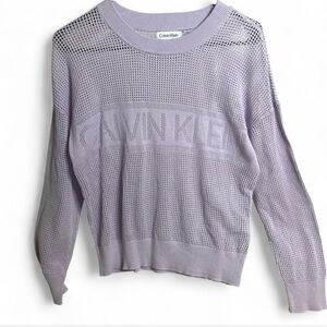 Calvin Klein Lilac Mesh Knit Top